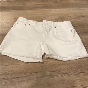 5” white denim shorts